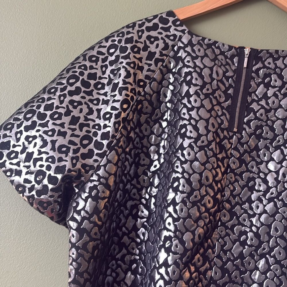 NWT Simply Be Leopard Print Metallic Short Sleeve Blouse Plus Sz US 22 - Picture 10 of 12
